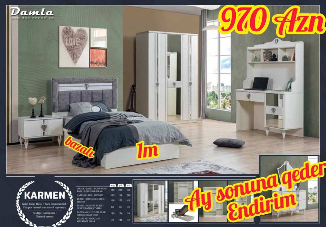 Gənc yataq otağı mebeli — Mebel, Bakı (6)