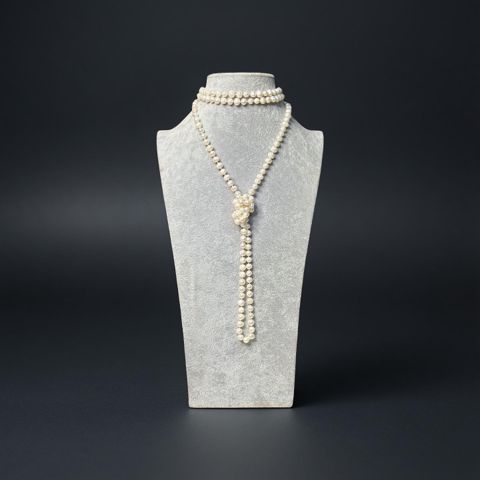 Boyunbağı 1966478, ağ, təbii mirvari, 180 mm — Bakı