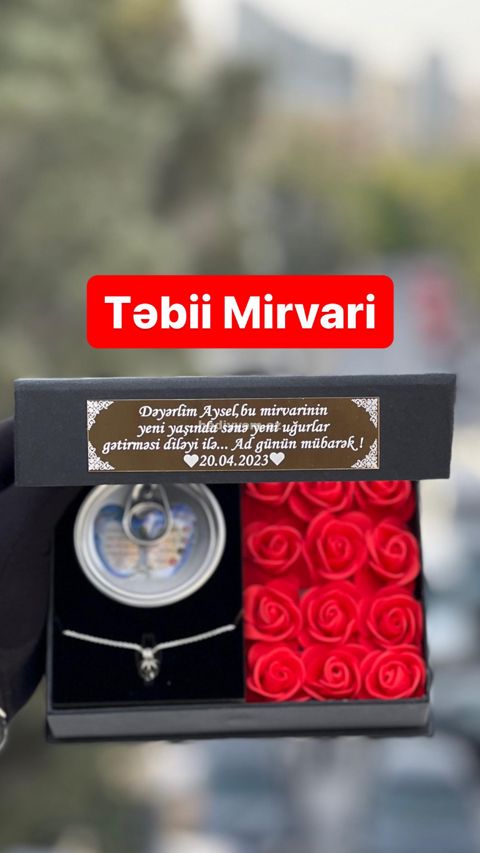 Mirvari Boyunbagili Qoxulu Qırmızı Gül Qutusu №j8 — Колье и цепочки