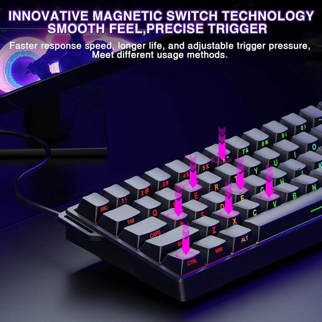 Magnetic klaviatura Aula WIN60HE Black 60% — Periferik cihazlar, Bakı (4)
