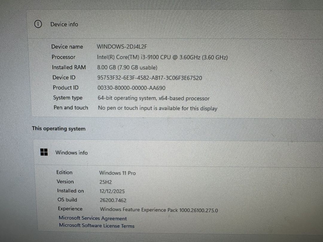 Lenovo V530 i3-9100 / 8GB RAM / 240GB SSD / Windows 11 — Masaüstü kompüterlər, Bakı (6)