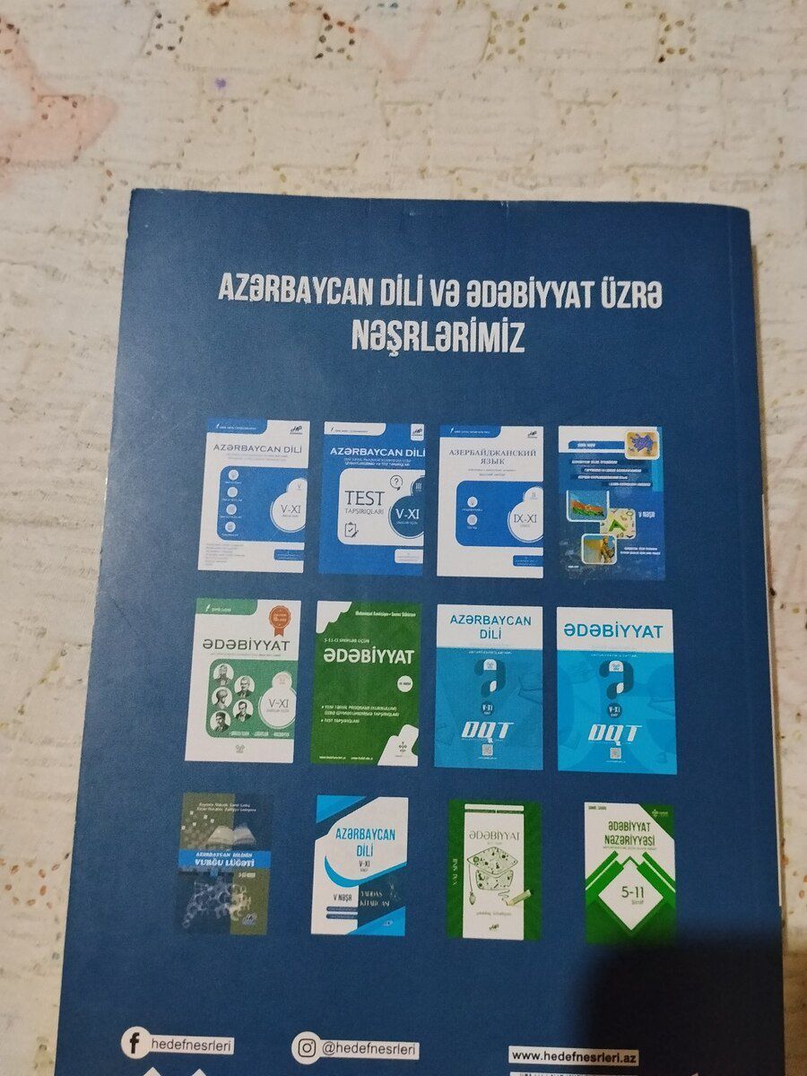 Dərs vəsaiti Azərbaycan Dili Hədəf Nəşr — Məktəb və təhsil malları, Bakı (3)