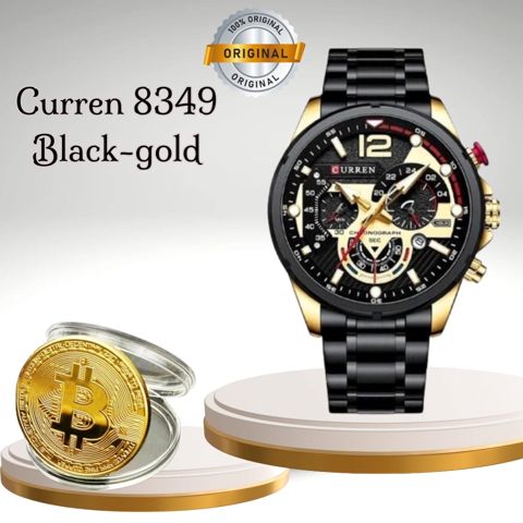 Kişi qol saatı Curren 8349 Black Gold — Bakı