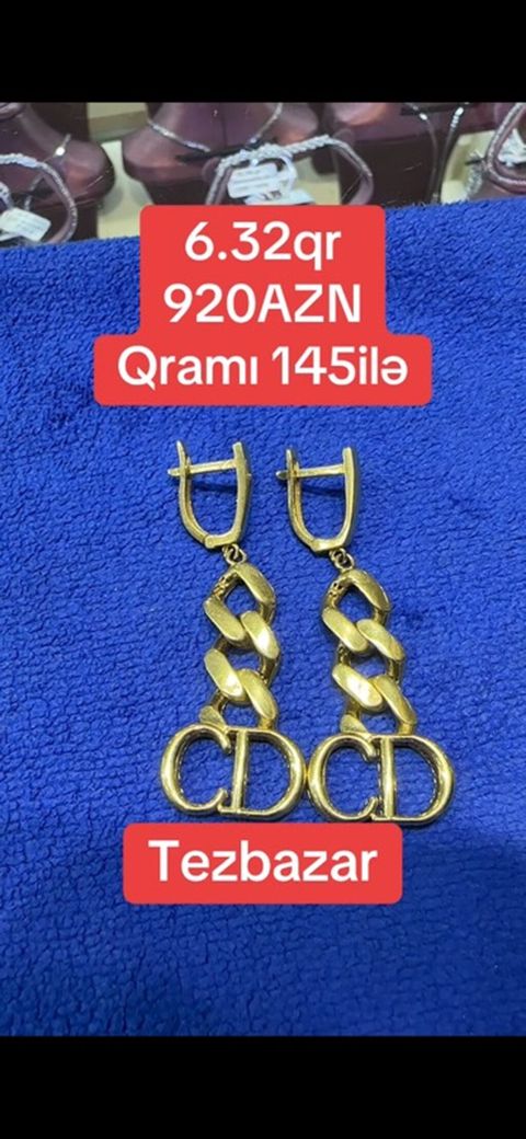Sırğa, Sarı qızıl, 6 g — 920 ₼ · Sumqayıt · Sırğa Sırğa, Sarı qızıl, 6 g — Sumqayıt
