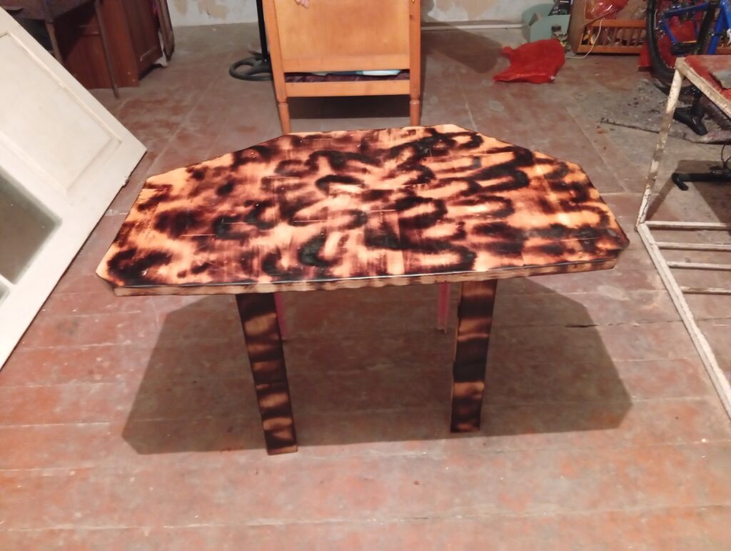 Unikal dizaynlı taxta masa - Material: təbii ağac - Üst səth: qövs və — Masalar, Digah (4)