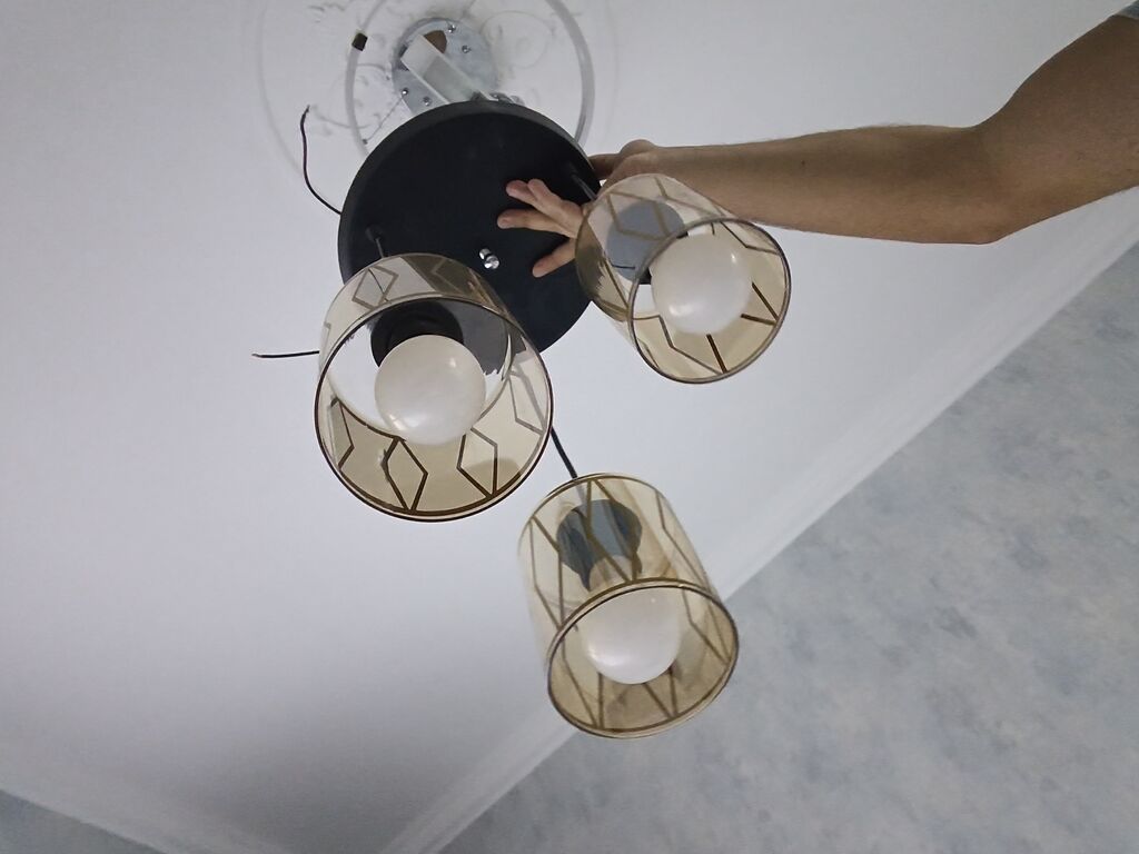 Çılçıraq, 3 lampa, Metal — Tavan is?qlar? v? cilc?raqlar, Bakı (2)