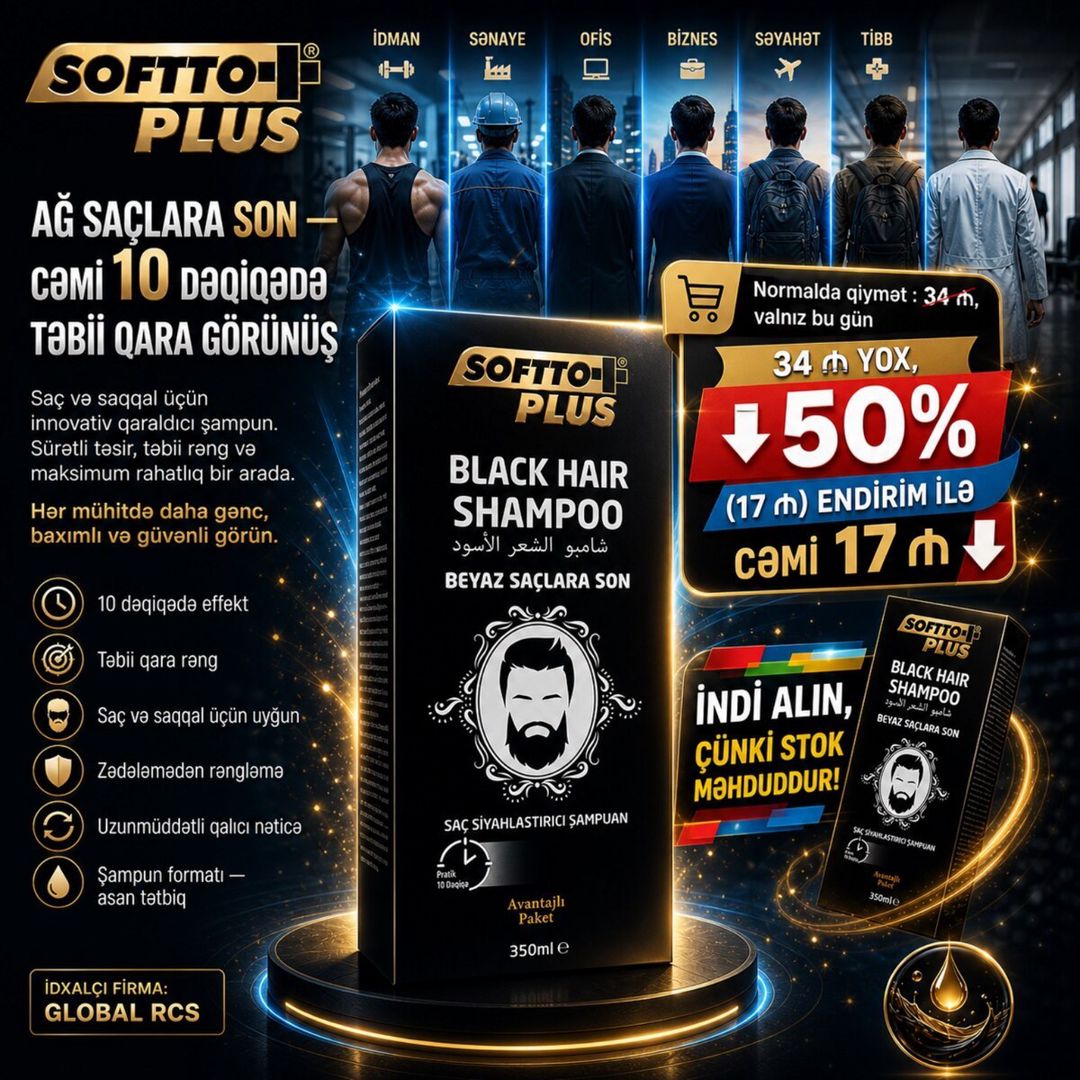 Softto+Plus qara tonlaşdırıcı saç şampunu (350 ml) — Gözəllik və səhiyyə, Bakı (11)
