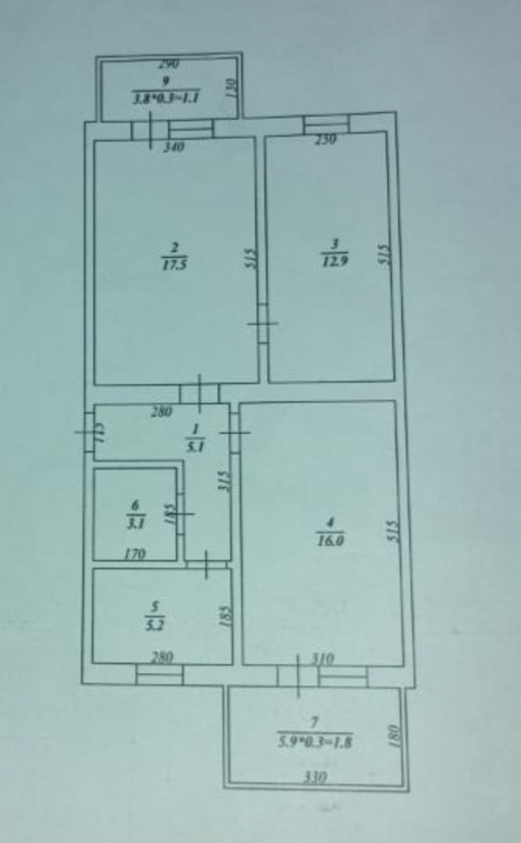 Satılır 3 otaqlı köhnə tikili 62.7 m² — Mənzil, Bakı (2)