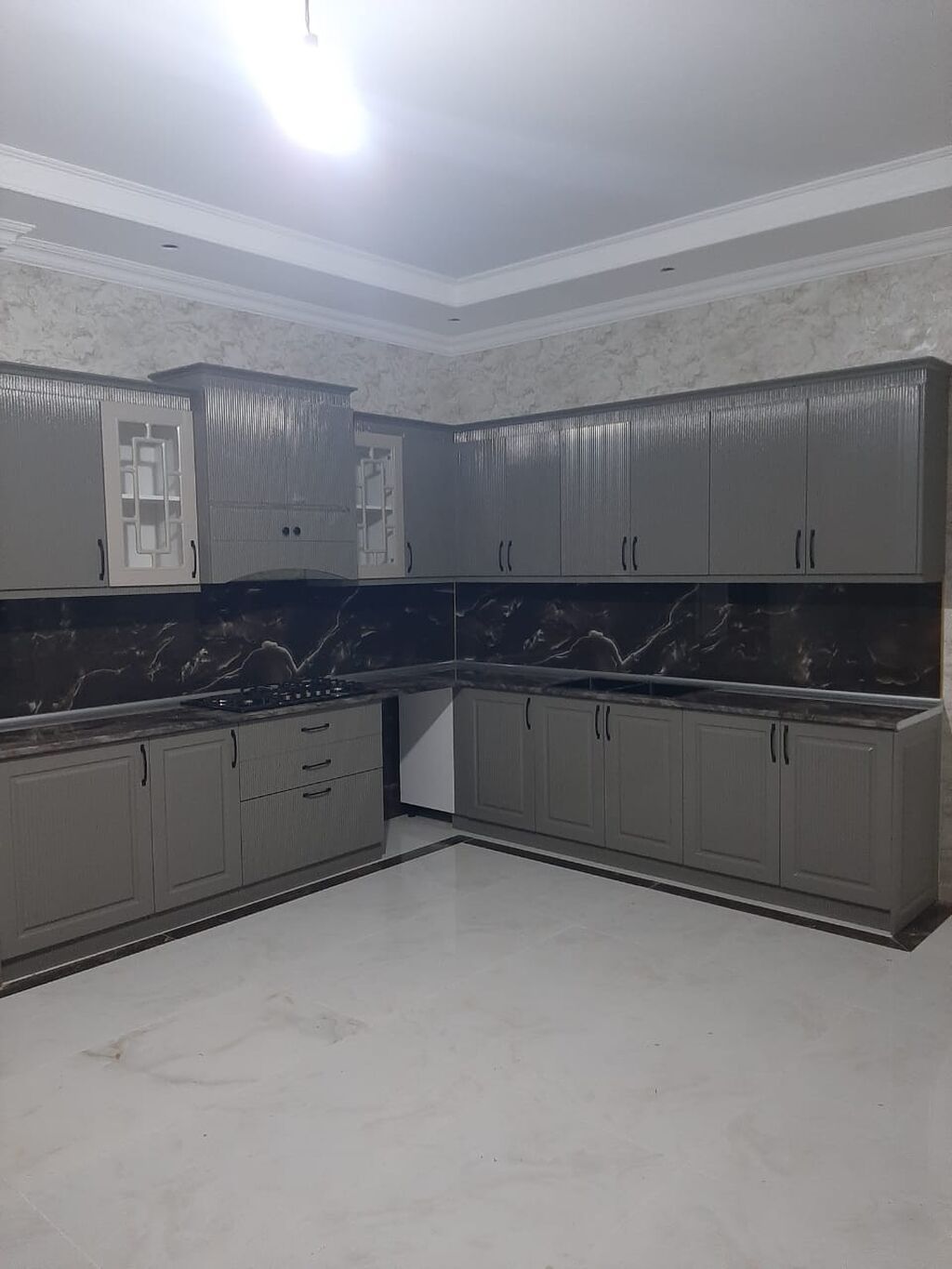 Sifarişlə mətbəx dəsti, Özü çəkən petlələr, MDF, Kredit yoxdur — Mətbəx mobilyası, Bakı (9)