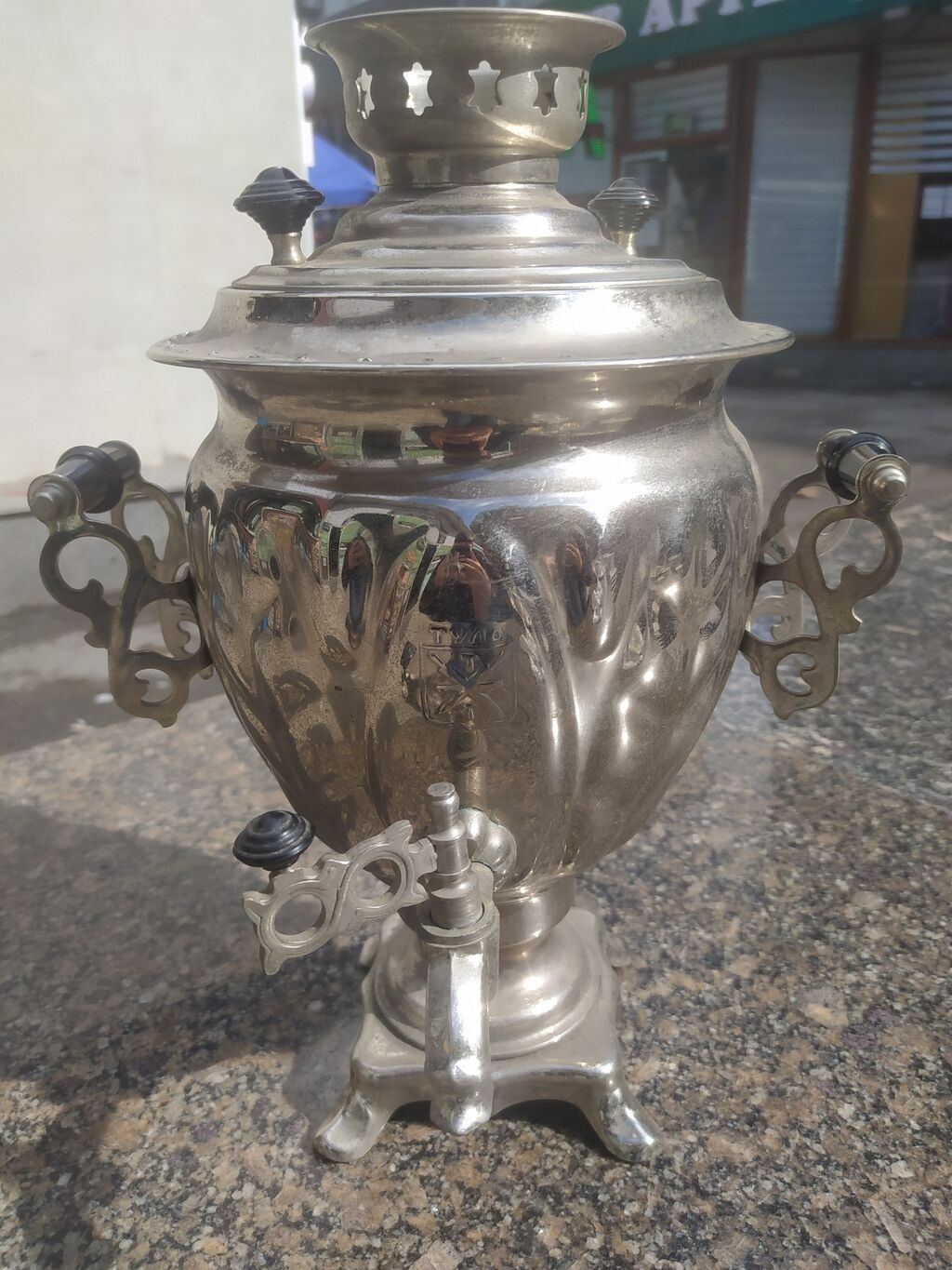 Klassik metal samovar - Material: cilalanmış metal/nişasta rəngli — Samovarlar, Bakı (2)