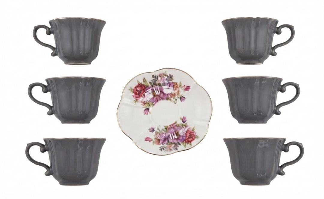 Çay dəsti, 12 parça, Keramika, Boz, 100 ml — Mallar, Bakı