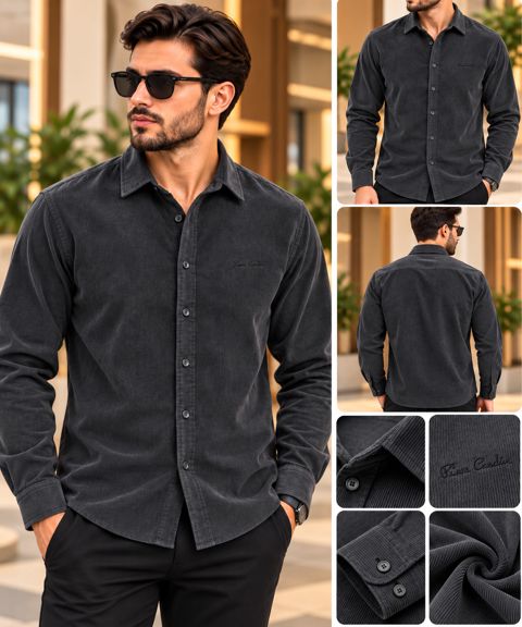 Uzunqol köynək 2904362, tünd boz, velvet, ölçü XL — Bakı