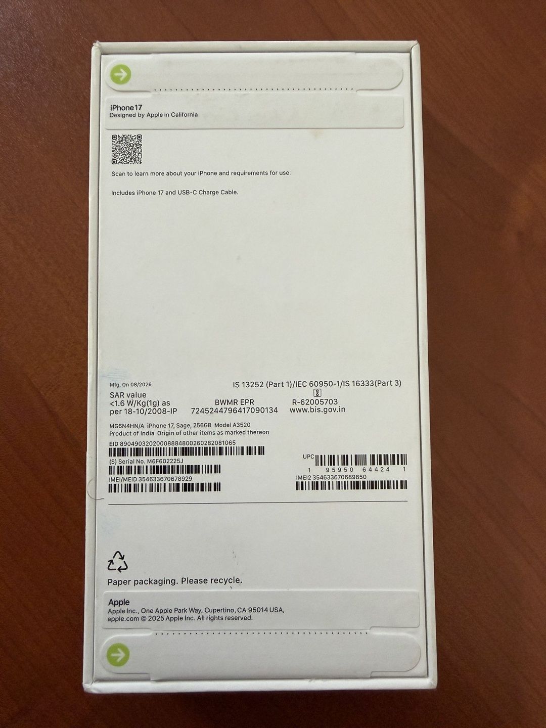 Apple iPhone 17 Mist Blue 256GB/8GB — Smartfonlar, Bakı (2)