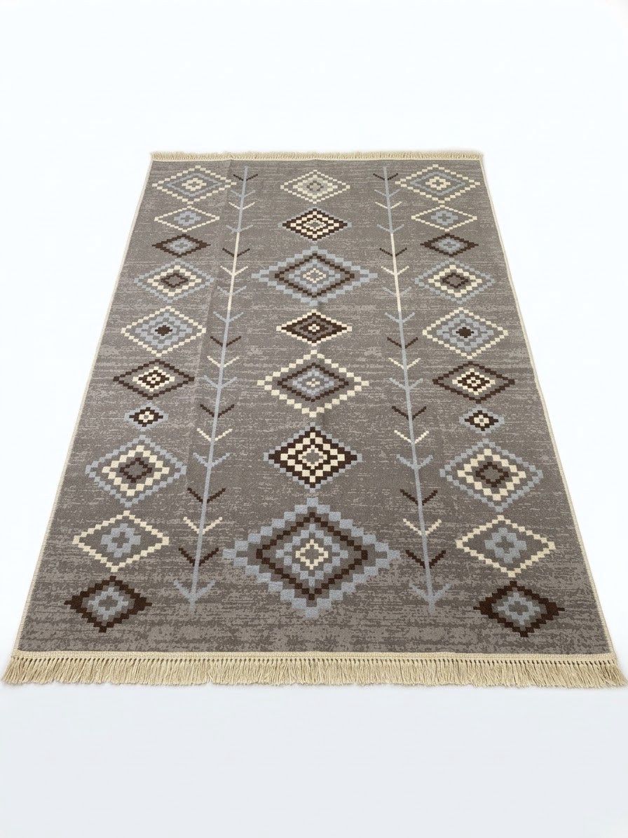 Xalça 20980408, polipropilen, 180x120 sm, boz — Mallar, Bakı
