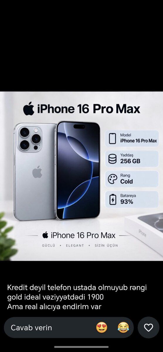 Apple iPhone 16 Pro Max Desert Titanium 256GB/8GB — Smartfonlar, Bakı (5)