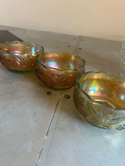 Şüşə qablar dəsti – 3 ədəd - Material: şüşə, irisənsə (karneval — Xırdalan