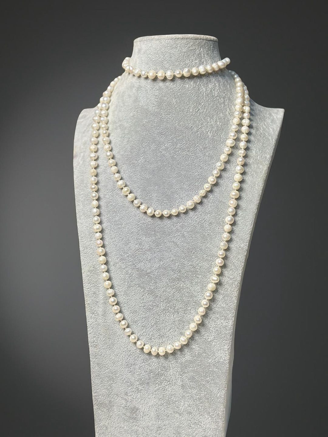 Boyunbağı 1966478, ağ, təbii mirvari, 180 mm — Mallar, Bakı (3)