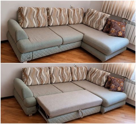 Künc divan – açılan və bazalı model. - Fabrik istehsalı - Mexanizmlə — Bakı