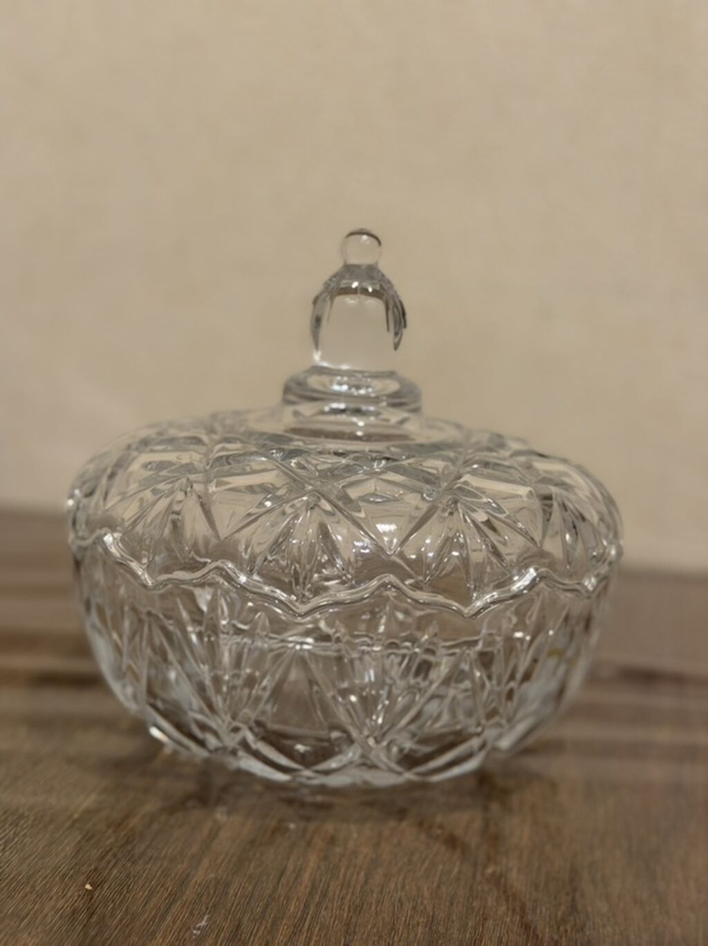 Qapaqlı şüşə konfet qabı - Material: şəffaf şüşə - Dizayn: dərin — Süfrə qabı, Bakı (2)