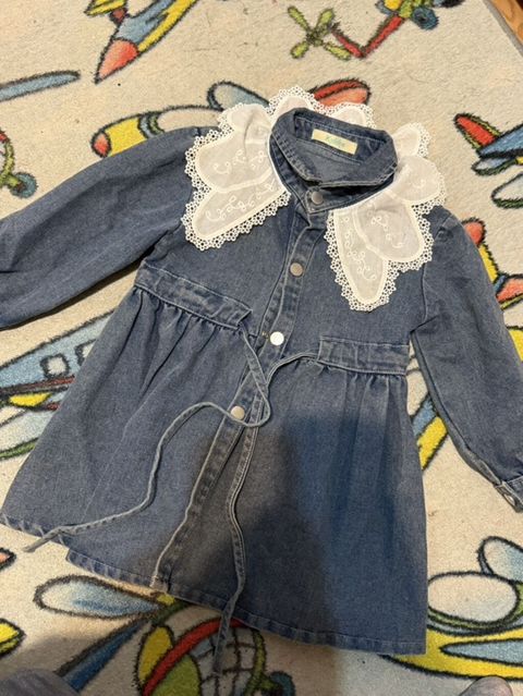 Uşaq üçün cins paltar – Kiddie brendi - Material: mavi denim (cins) — Masazır