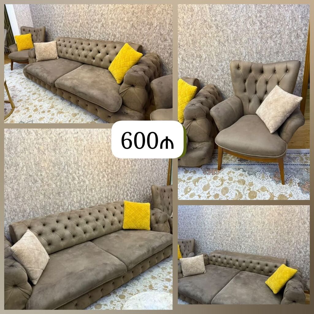 Endirim edildi. Divan kreslo dəsti satılır 600₼. ideal vəziyyətdə — Yumşaq mobilya dəstləri, Bakı