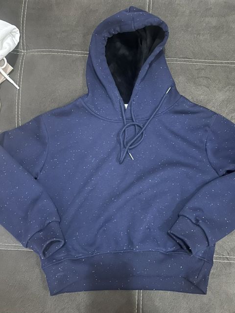 Hoodie (kapüşonlu svitşot) - Rəng: tünd göy, xırda nöqtəli naxış — Bakı