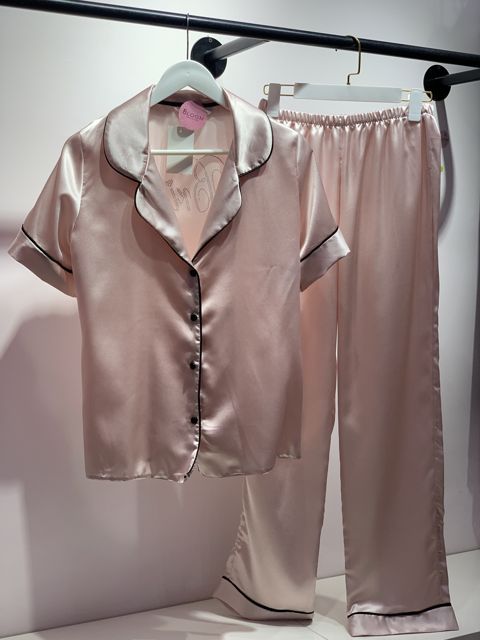 Şalvarlı pijama dəsti, açıq çəhrayı, atlas, ölçü 36 — Bakı