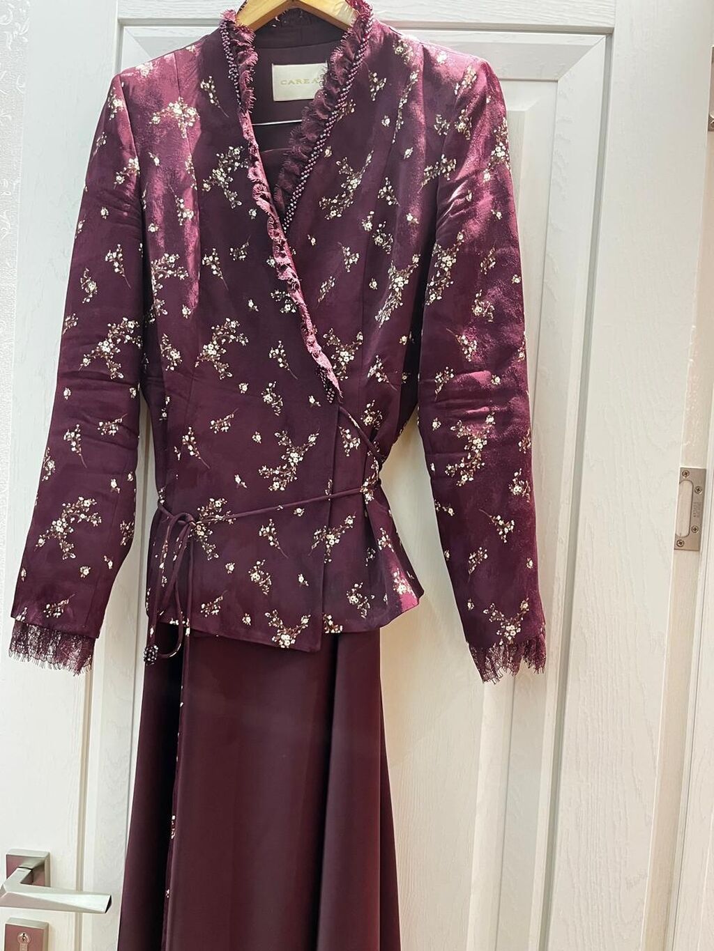 Bordo rəngli iki hissəli dəst – jaket və uzun ətək.ölçu42 - Üst — Kostyum, Bakı (2)