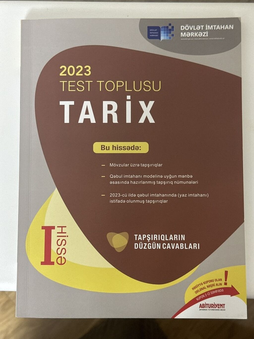 Məhsul: 2023 Test Toplusu – Tarix (I hissə) Kitab təmizdir üzərində — Kitablar, Sumqayıt