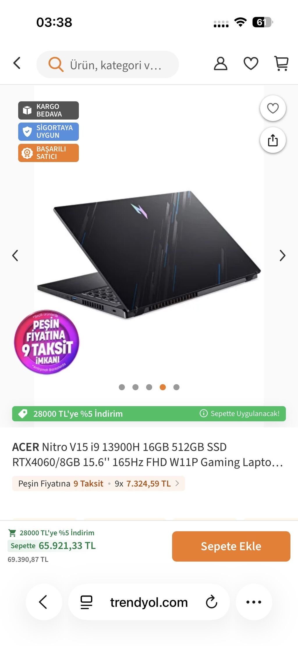 Salam hər vaxtınız xeyr Yaddaş 1 tb Ram 2 slot 8 gb 1 slot boş — Acer, Tərtər (4)
