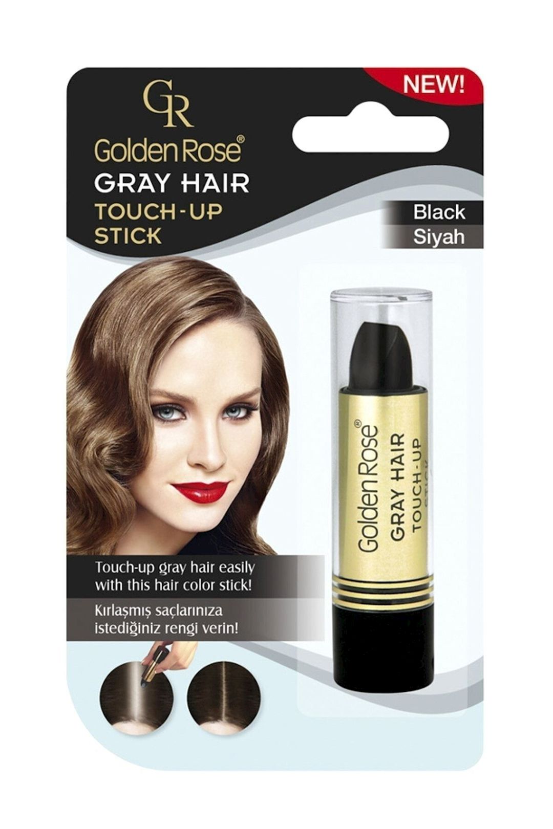 Saç üçün tonlaşdırıcı stik Golden Rose Gray Hair Touch-up 01 Black 5.2 q — Mallar, Bakı