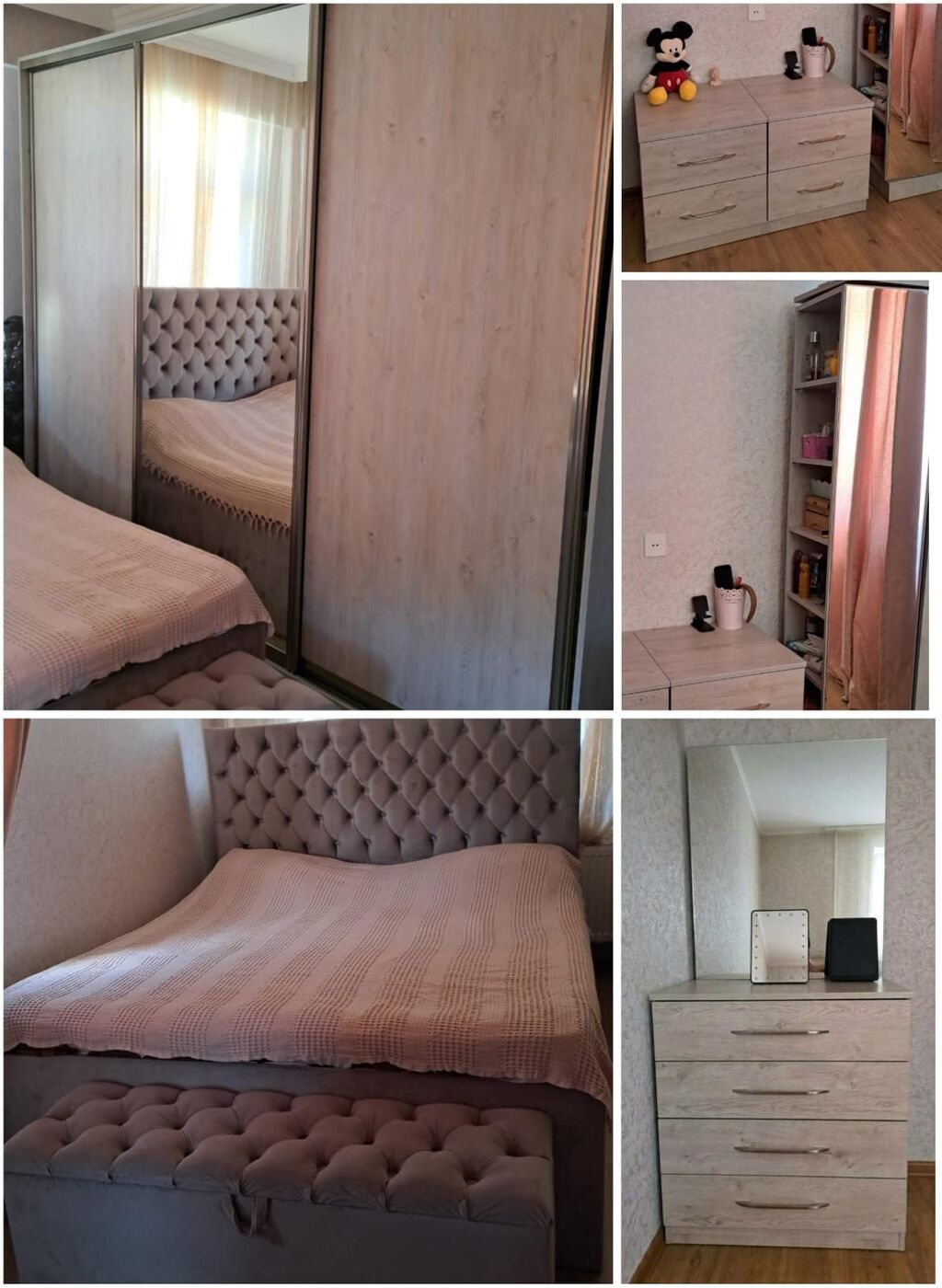 Bazali yataq desti.qiymet 550 man.taxt matrasli,bazali.termodan elave — Yataq otağı mobilya dəstləri, Bakı