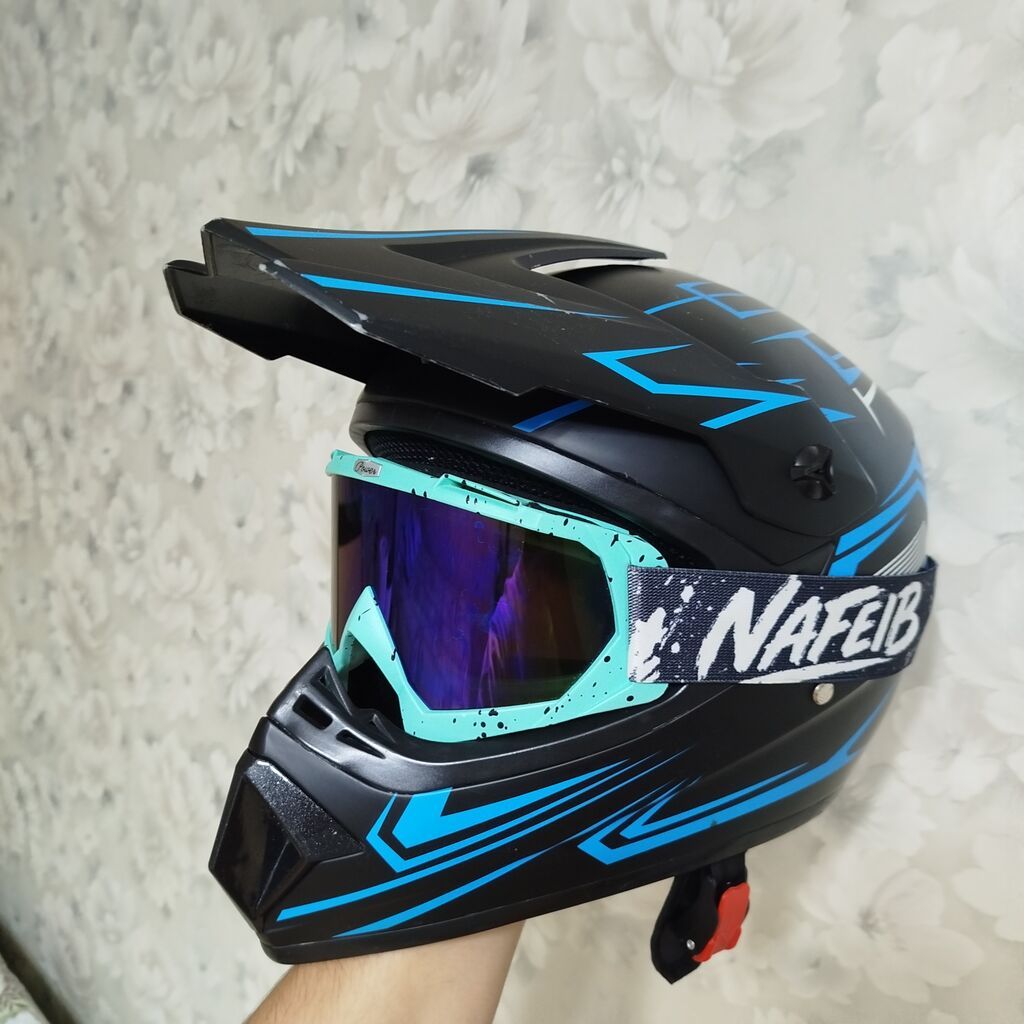 Motokros/full-face dəbilqə + eynək dəsti - Tip: Off-road/motokros — Motosiklet geyimi, Bakı