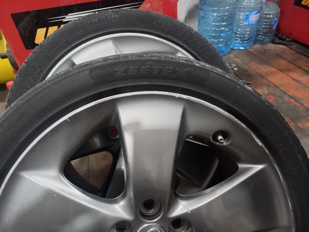 Toyota orijinal 17" yüngül lehimli disklər və Zeetex təkərləri dəsti — Diskləri, Xırdalan (4)