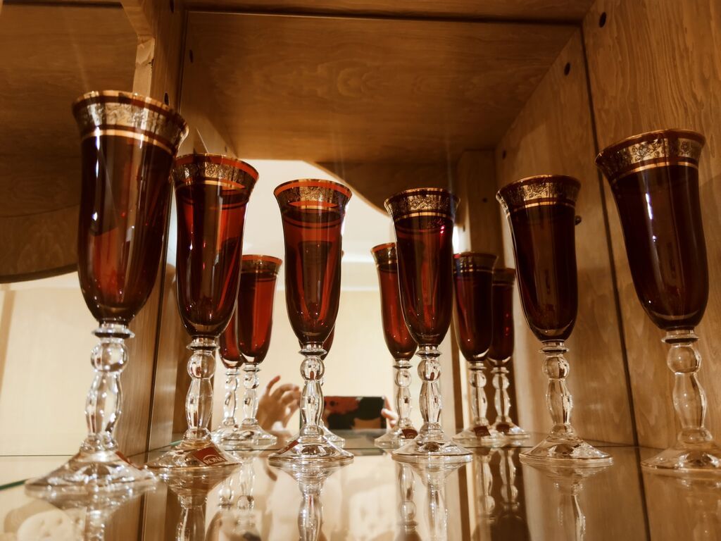 Qədəhlər, rəng - Qırmızı, Şüşə, 12 ədədli dəst, 200 ml — Süfrə qabı, Digah (2)