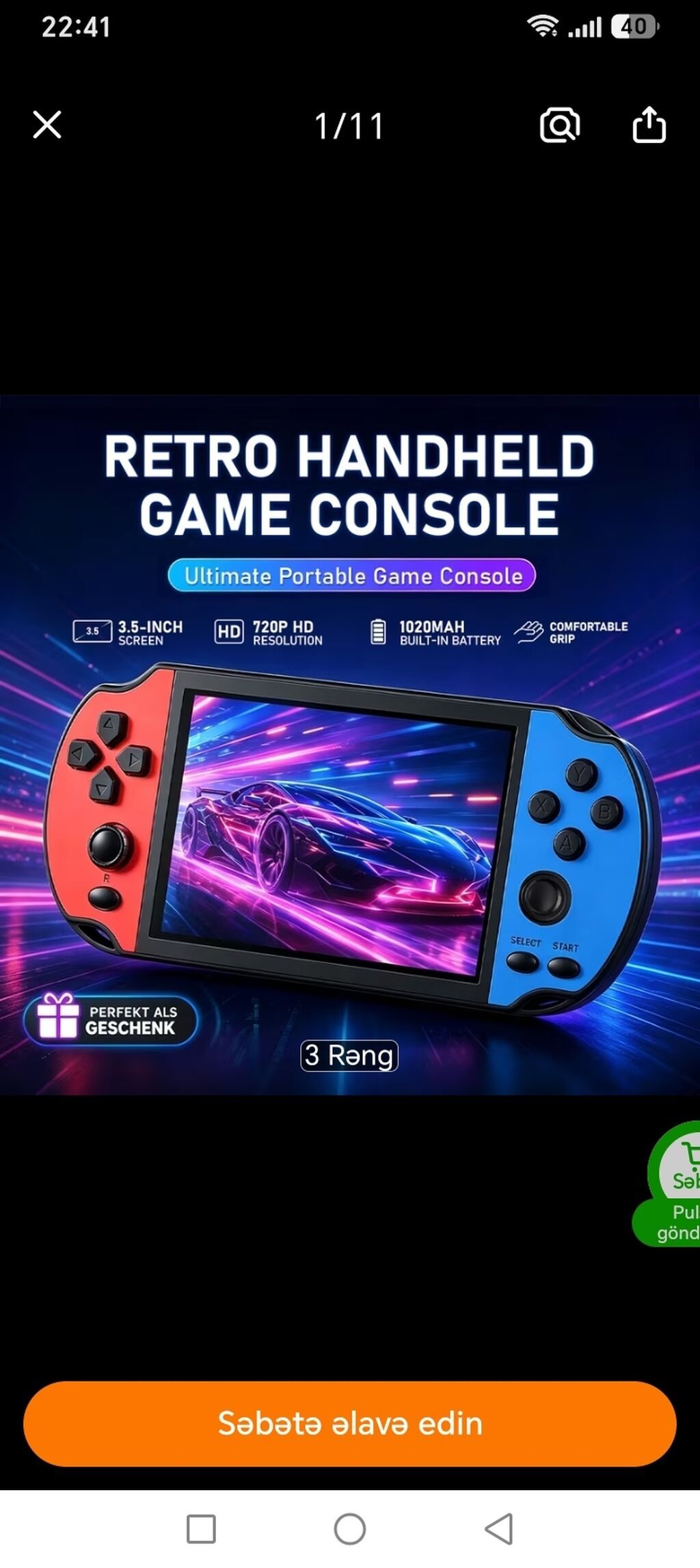 Retro Handheld Game Console – portativ retro oyun konsolu — Oyunlar, konsollər və proqramlar, Cəlilabad