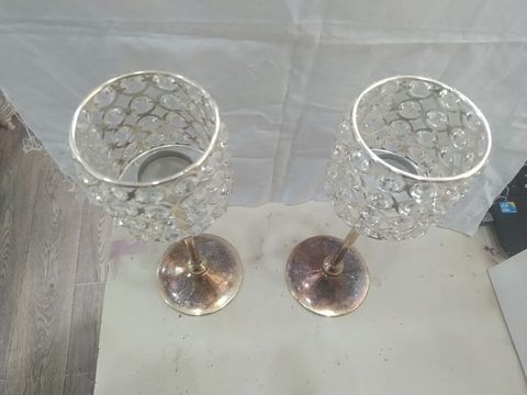 Məhsul: 2 ədəd bəzəkli şamlıq (set) - Material: metal gövdə və dayaq — Bakı