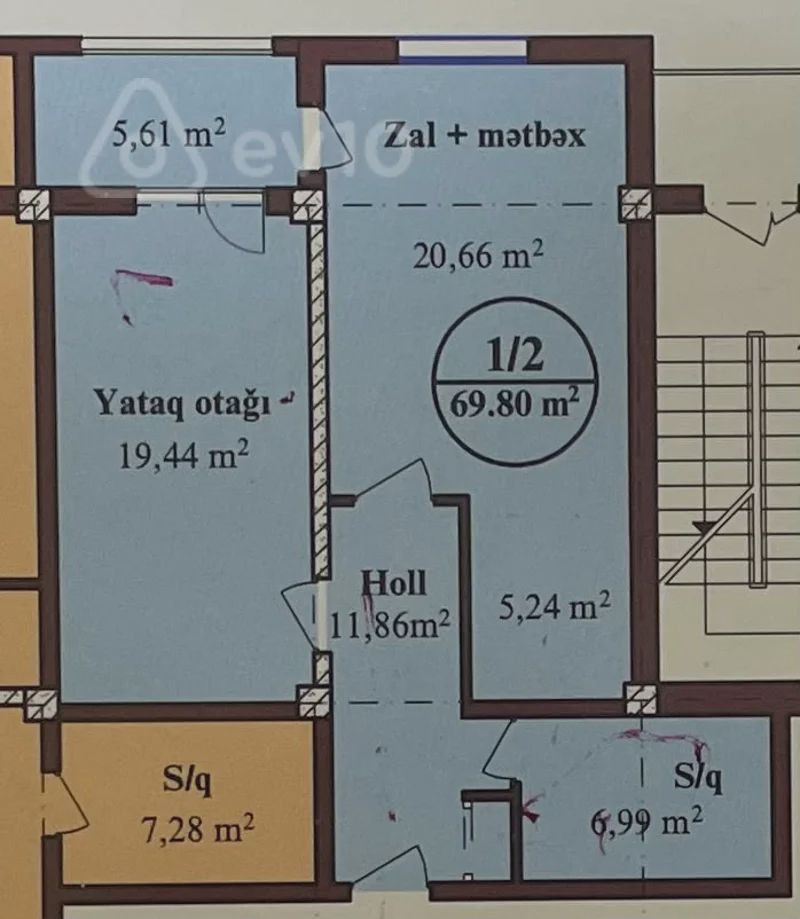 For sale: 2-room apartment (new building), 69 m² — Mənzil, Bakı (10)
