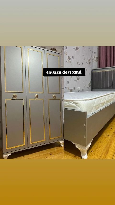 Yataq otağı dəsti – 450 AZN (şəkildə göstərilib) Tərkibi: - 3 qapılı — Bakı