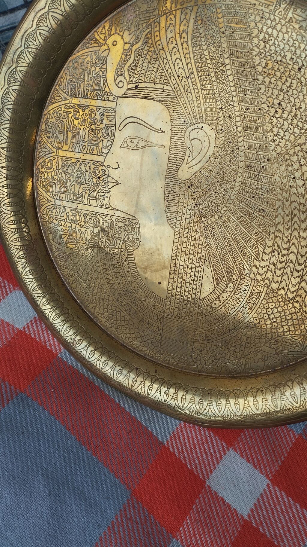 Misir üslubunda vintage latun pannosu. Əl işi oyma. Qızılı rəngli — Digər, Bakı (3)