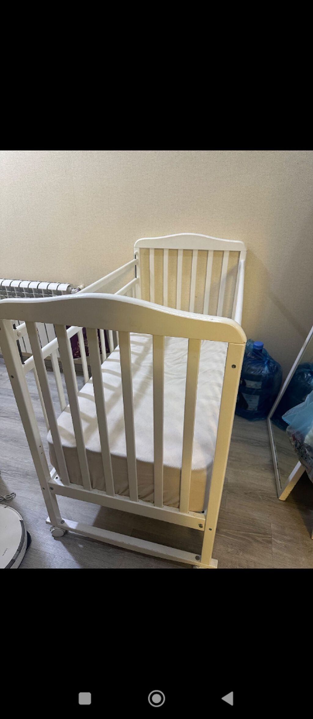 Oğlan və qız üçün, İşlənmiş, Dördbucaq, Beşik, Dəstsiz, Matras ilə, Yellənmə mexanizmsiz — Bəşikləri, Bakı (3)