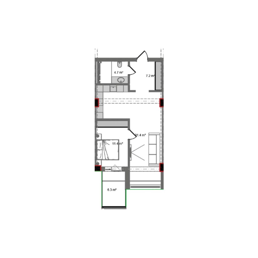 Satılır 2 otaqlı yeni tikili 74.7 m² — Mənzil, Bakı (7)