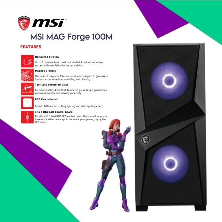 MSI MAG Forge 100M Gaming Case — Kompüterlər və noutbuklar, Bakı (7)