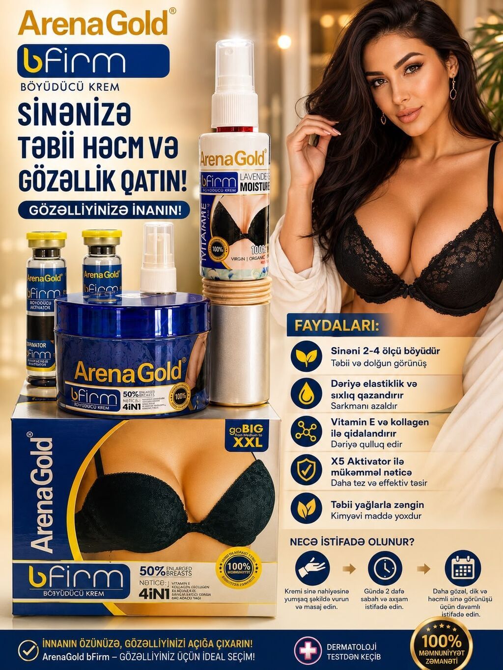 ArenaGold bFirm & Hip Up – bədən formalaşdırıcı krem və serumlar — Kosmetik və parfüm dəstləri, Bakı