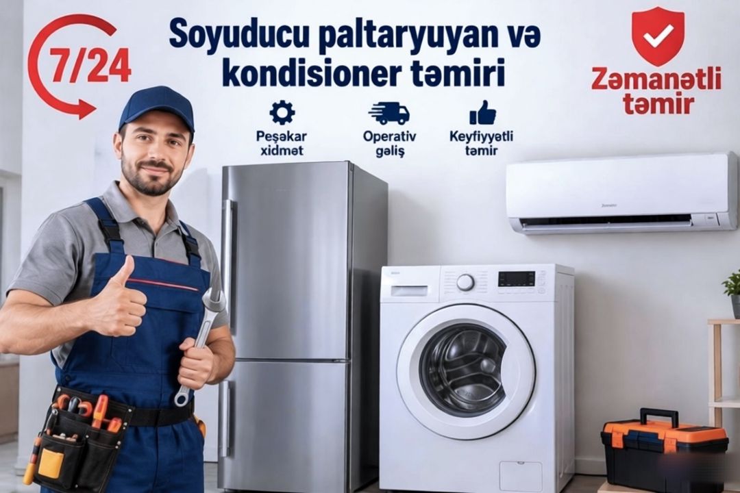 Soyuducu, paltaryuyan və kondisioner ustası — Aparatların təmiri və quraşdırılması, Bakı
