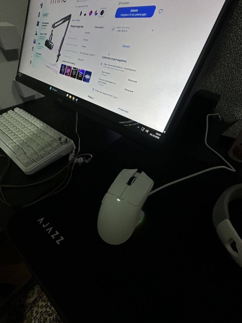 Attack Shark X11 simsiz/simli gaming mouse - Rəng: ağ - Bağlantı — Klaviaturalar və siçanlar, Bakı
