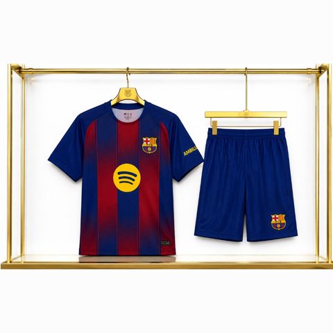 İdman kostyumu azarkeşlər üçün Barcelona, rəngbərəng, polyester/elastan, ölçü 6-8 yaş — Bakı