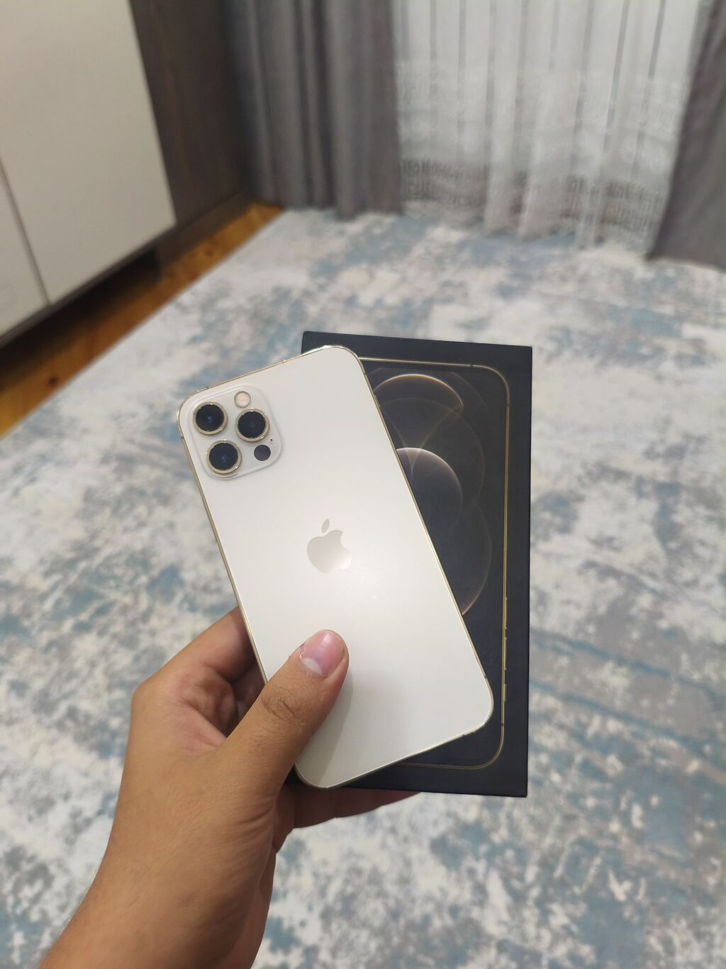 IPhone 12 Pro, 128 GB, Matte Gold, Zəmanət, Simsiz şarj, Face ID — Apple iPhone, Digah (2)