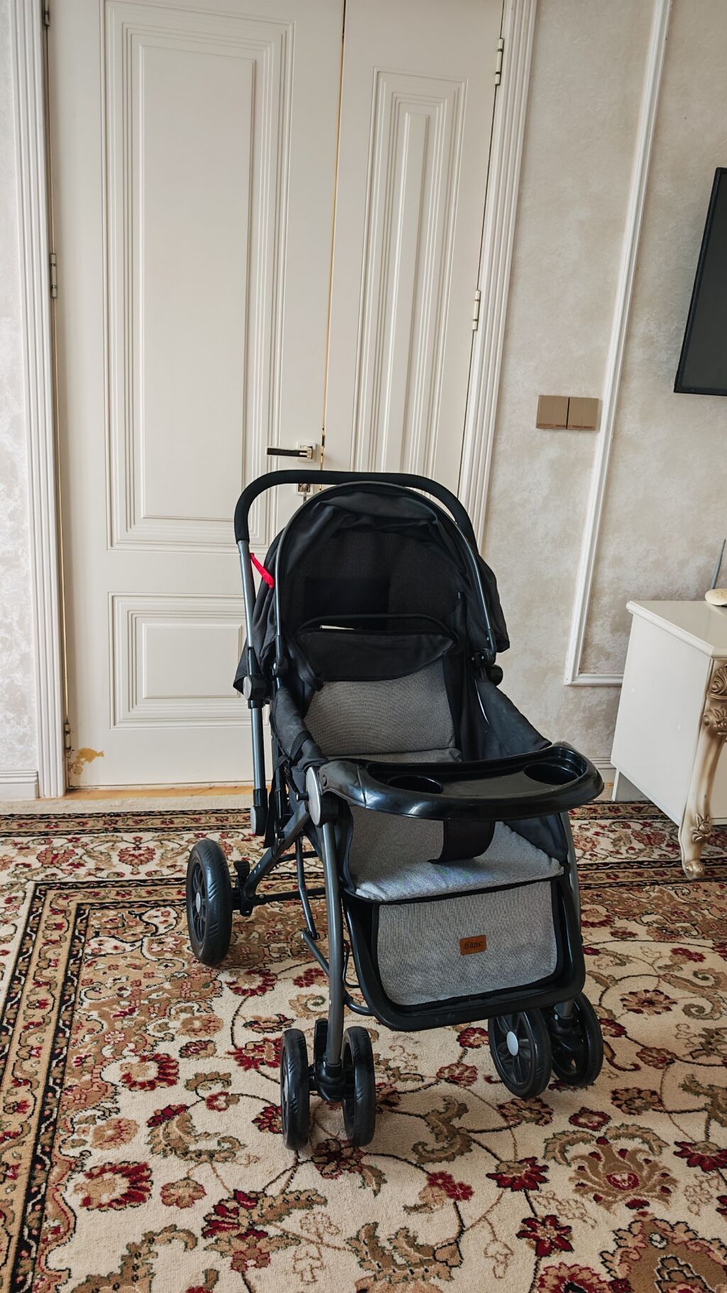 Uşaq arabası – komfortlu və praktik model - Rəng: qara/boz - Ön — Arabalalar, Ucar (4)