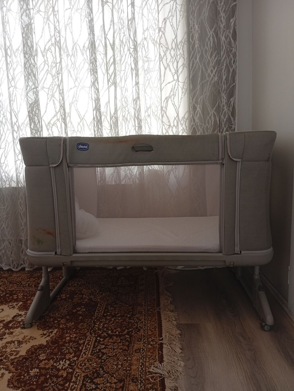 Oğlan və qız üçün, İşlənmiş, Dördbucaq, Beşik, Dəstsiz, Matras ilə, Yellənmə mexanizmsiz — Bəşikləri, Bakı (2)